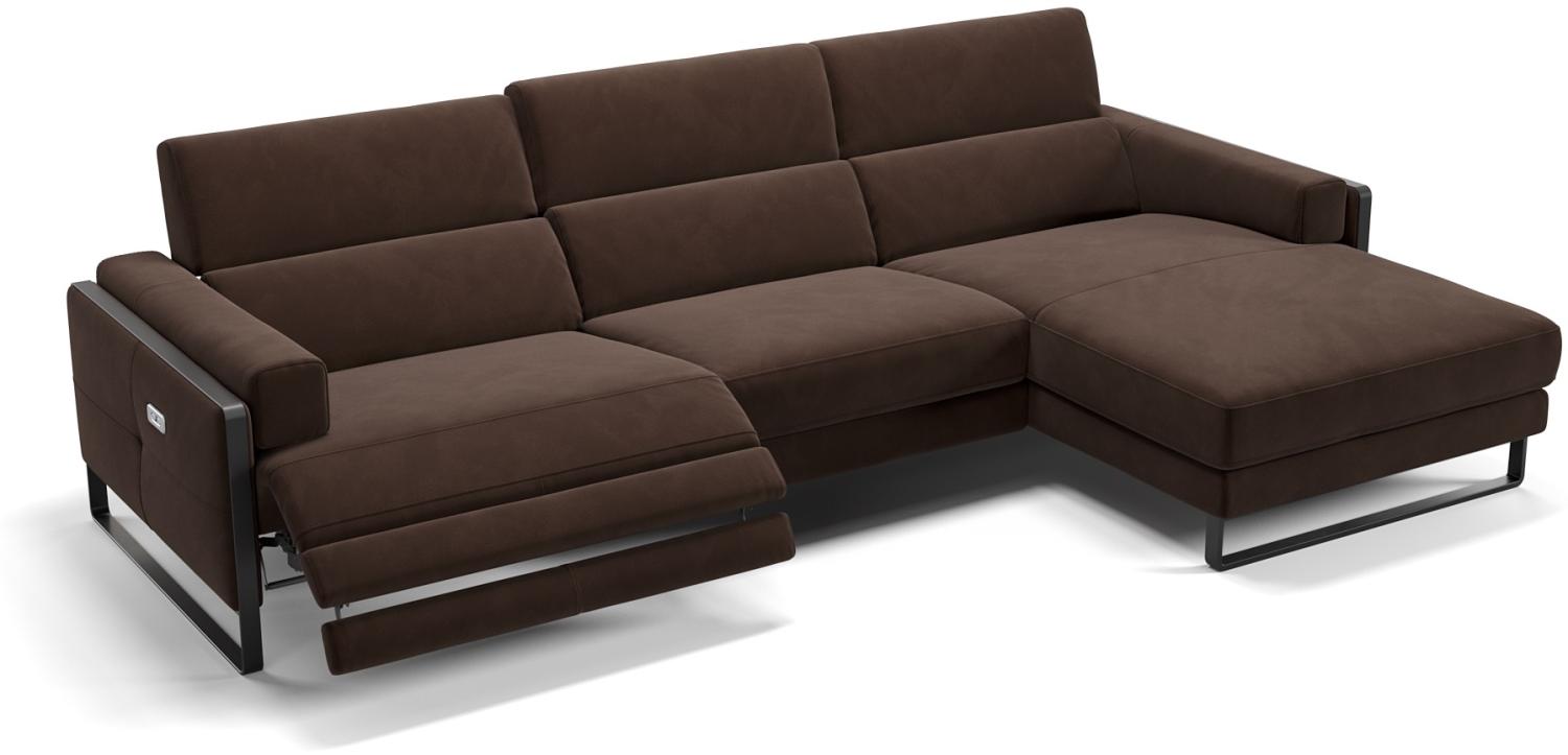 Sofanella Ecksofa MILO Eckcouch Wohnlandschaft Stoffsofa in Dunkelbraun Bild 1