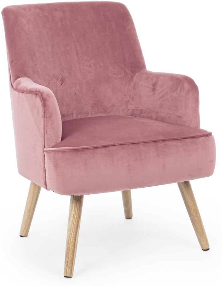 Sessel Adeline in Samt-Optik, Rosa Bild 1