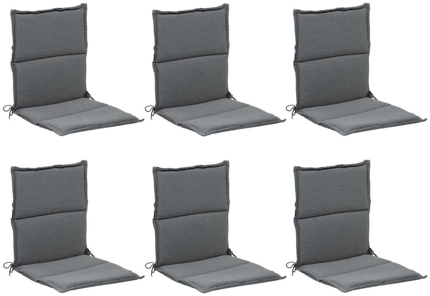 GO-DE Polsterauflage RATALIA, 46 x 98 cm, Hellgrau, Polyester, (Set, 6 St), für Niedriglehner-Stühle Bild 1