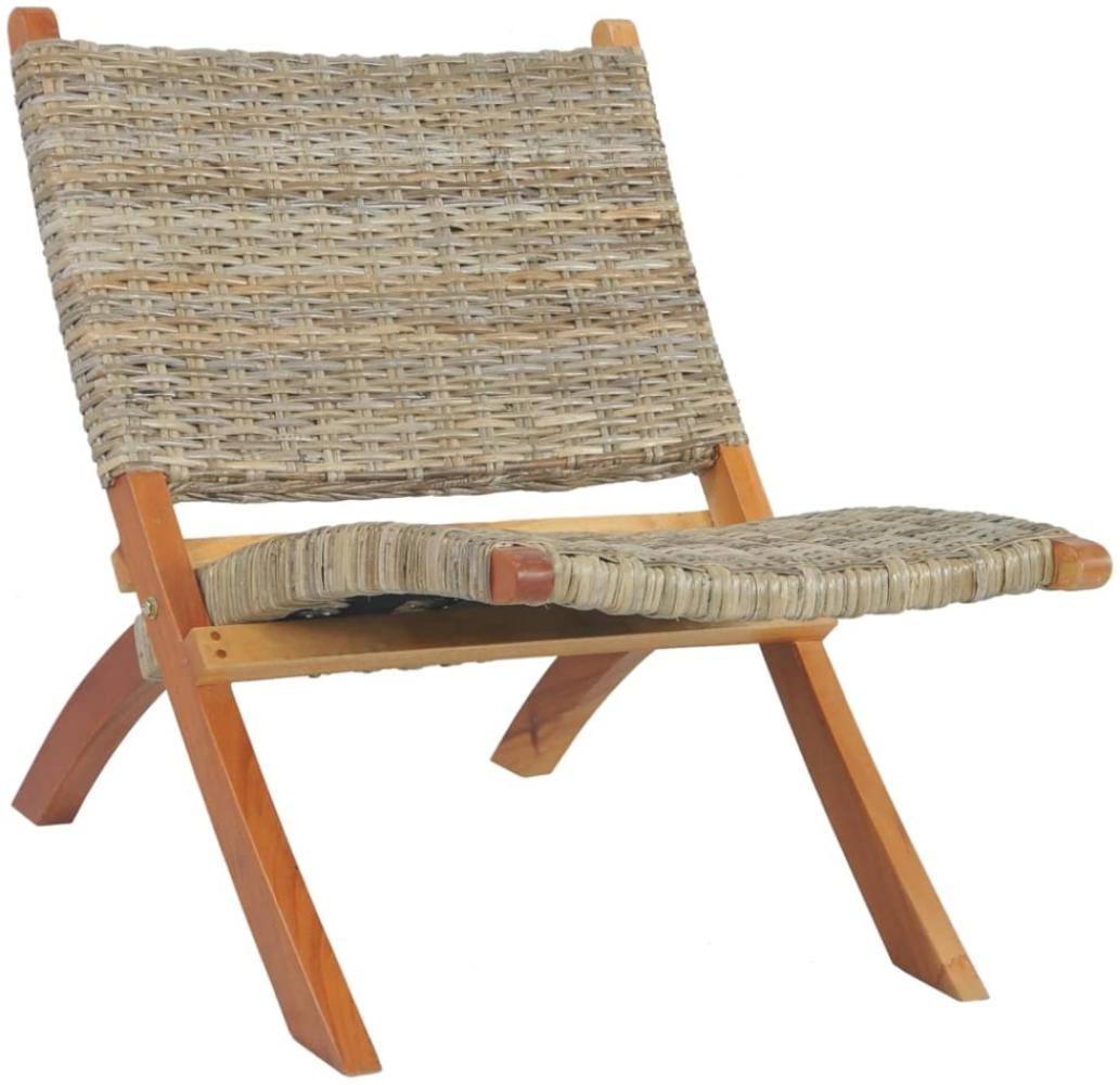 vidaXL Relaxstuhl Natur Kubu-Rattan und Massivholz Mahagoni 285803 Bild 1