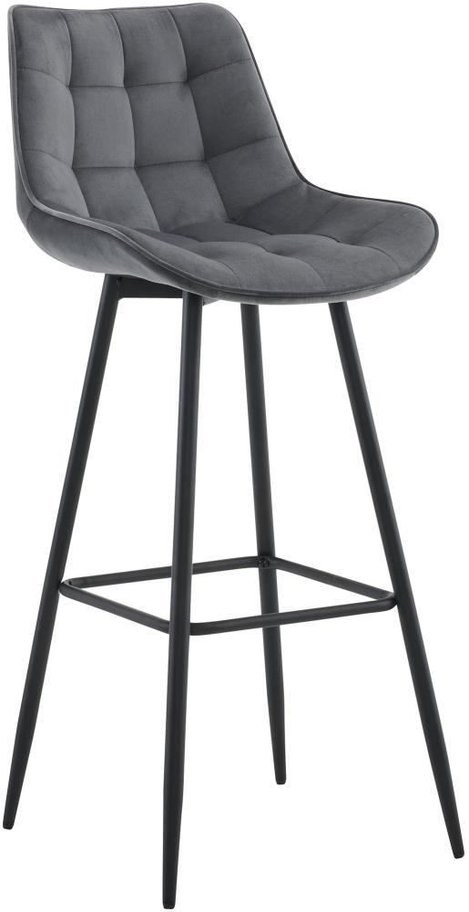Barhocker Dartford Samt dunkelgrau Bild 1