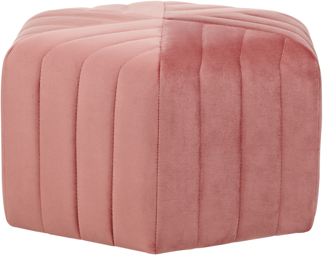 Pouf MURIETTA Rosa Samtstoff 53 cm 48 cm Bild 1