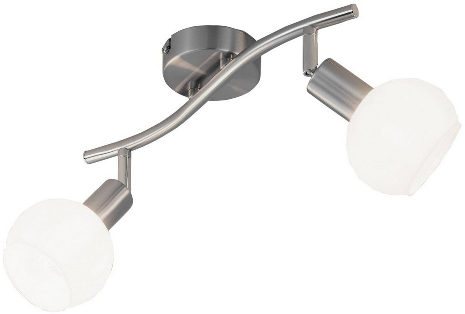 casa NOVA Deckenstrahler LINA, 2-flammig, Breite 36 cm, Silbergrau, Metall, ohne Leuchtmittel, verstellbare Lampenschirme aus Glas Bild 1