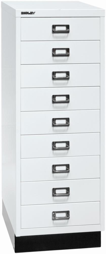 Bisley MultiDrawer™, 39er Serie mit Sockel, DIN A3, 9 Schubladen, Farbe verkehrsweiß Bild 1