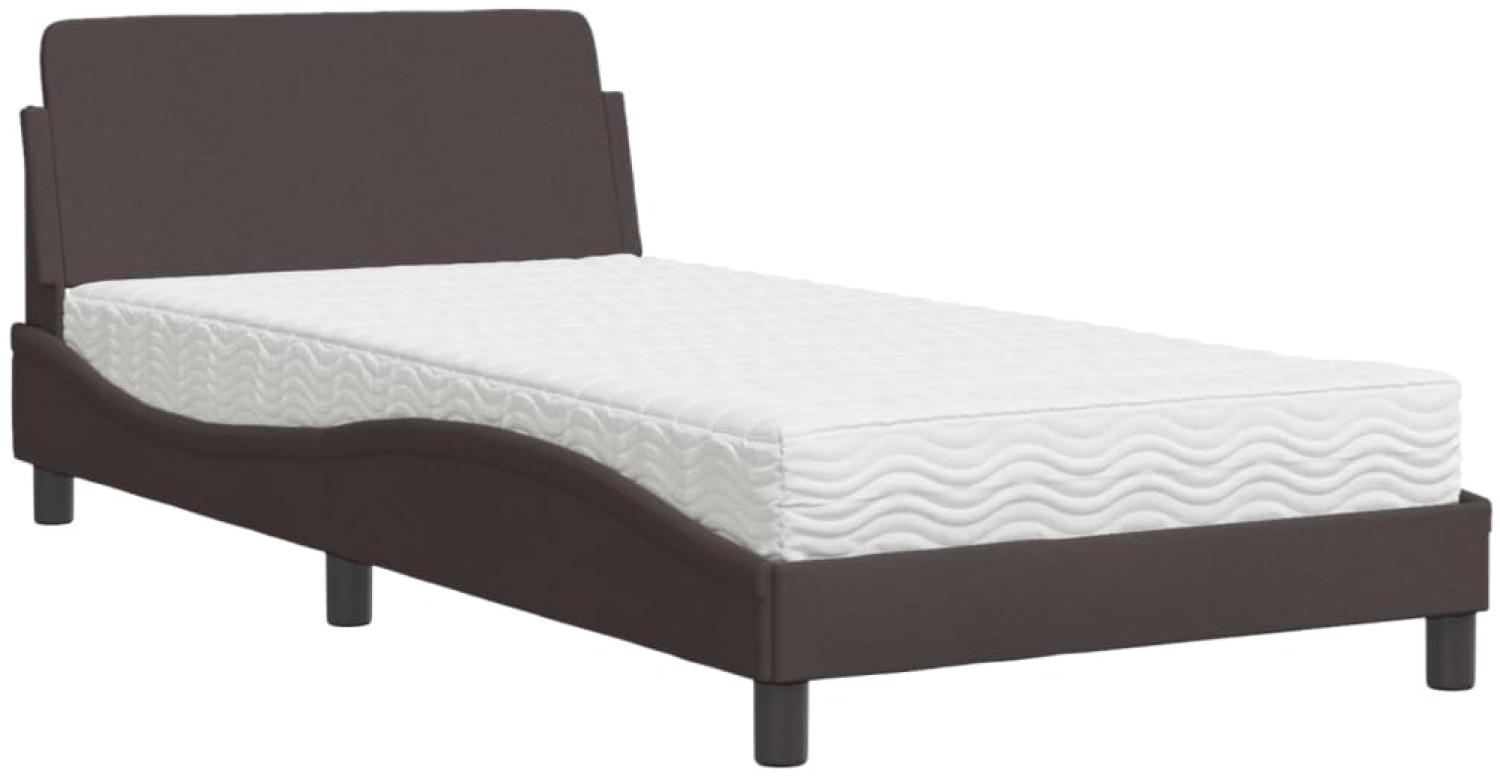 vidaXL Bett mit Matratze "Dover" Dunkelbraun 100x200 cm Stoff 3208347 Bild 1