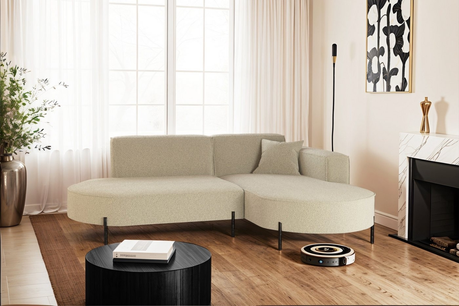 Kaiser Möbel Ecksofa Sofa L-Form Designer Modena Rein stoff Noel, Quelle, Poso Bild 1