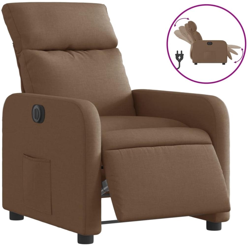 vidaXL Relaxsessel Elektrisch Braun Stoff 3206685 Bild 1