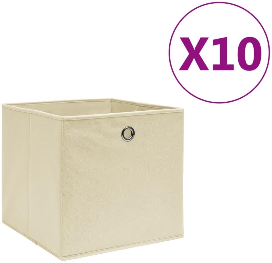 vidaXL Aufbewahrungsboxen 10 Stk. Vliesstoff 28x28x28 cm Creme Bild 1