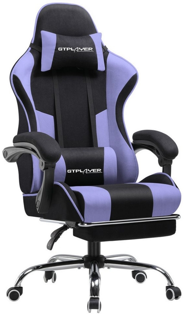 GTPLAYER Gaming-Stuhl Bürostuhl mit Massagefunktion, Fußstütze, Kopfstütze (Packung), Ergonomischer Gamer Stuhl Maximale Belastung 150 kg, 360° drehbar Bild 1