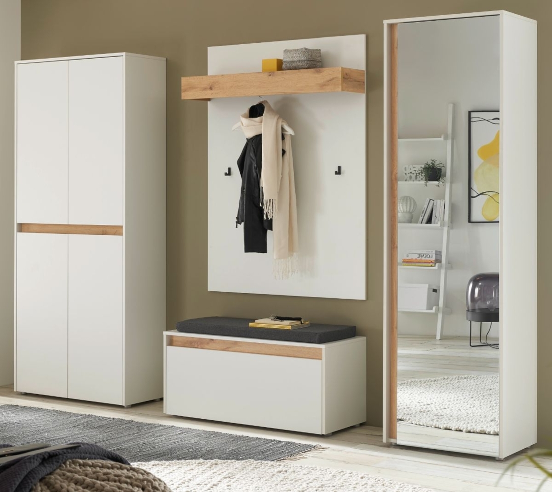 Garderobe Set 5-tlg. Center in weiß und Eiche Wotan 265 x 200 cm Bild 1
