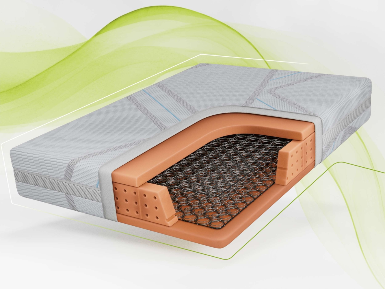 Klassische Bonellmatratze mit symmetrischem Aufbau, Komfortschaum & stabiler Federung – langlebig & hygienisch – Härtegrad H3 – 140 x 200 cm – VENA – APRI Bild 1
