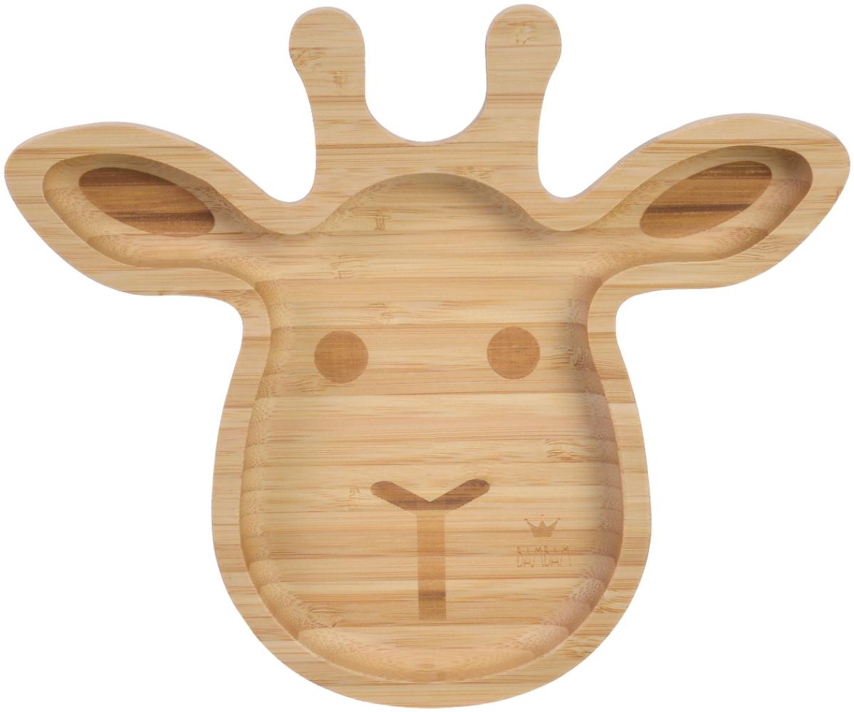 BamBam Giraffe Plate Holz natur Bild 1