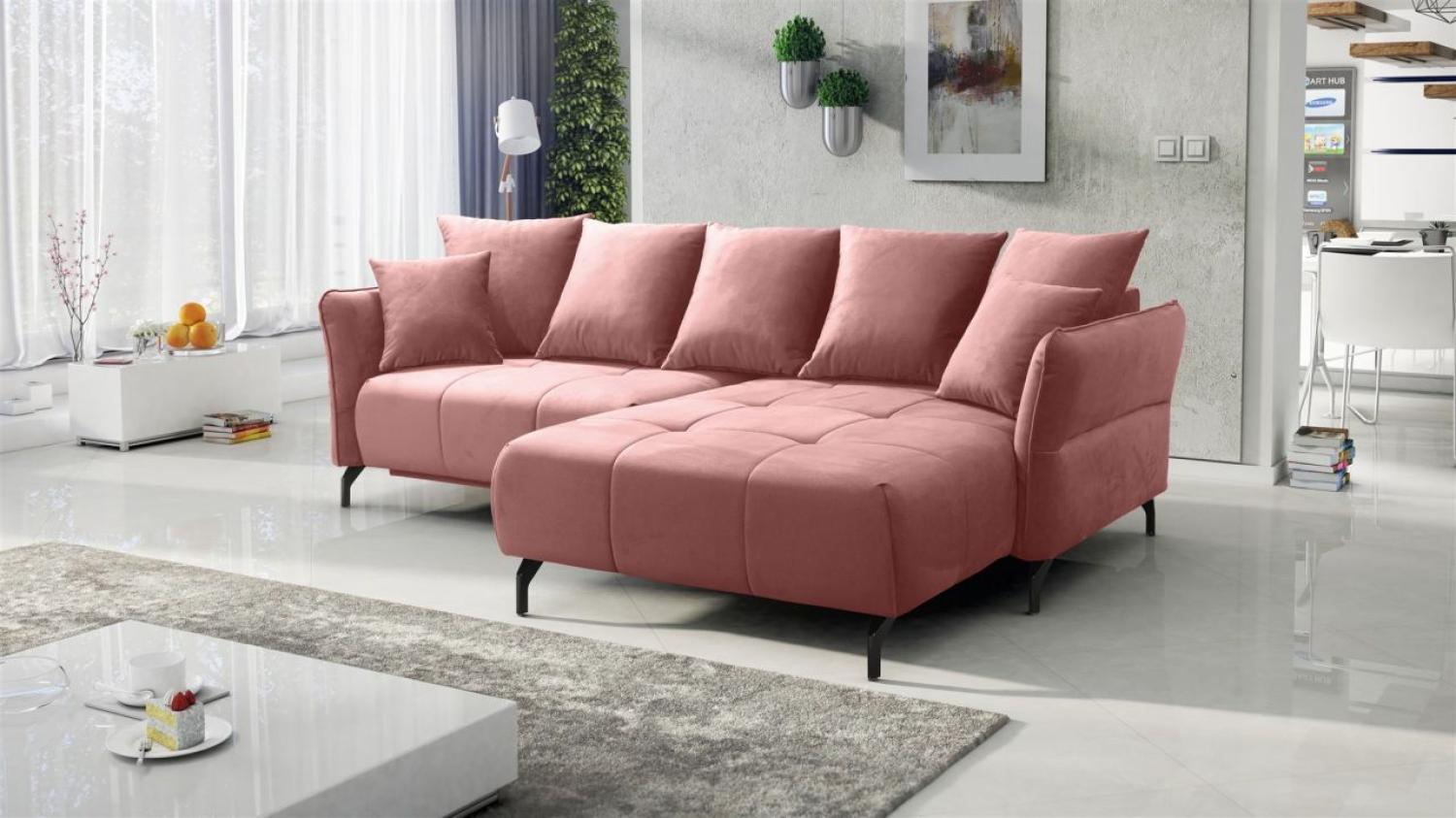 Ecksofa Schlafsofa Sofa SADIE Stoff Element Altrosa Ottomane Rechts Bild 1