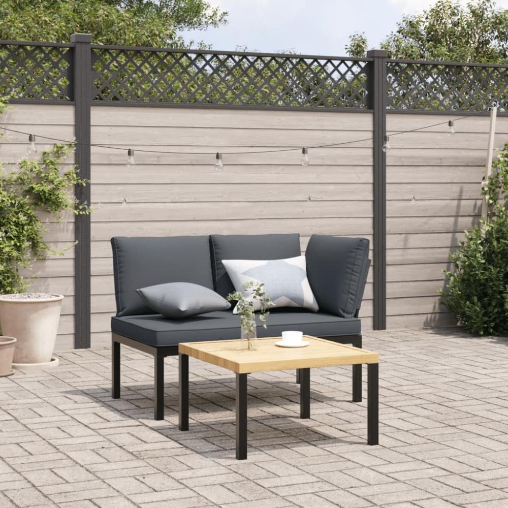 vidaXL Gartenbank mit Kissen Schwarz Aluminium 4008569 Bild 1