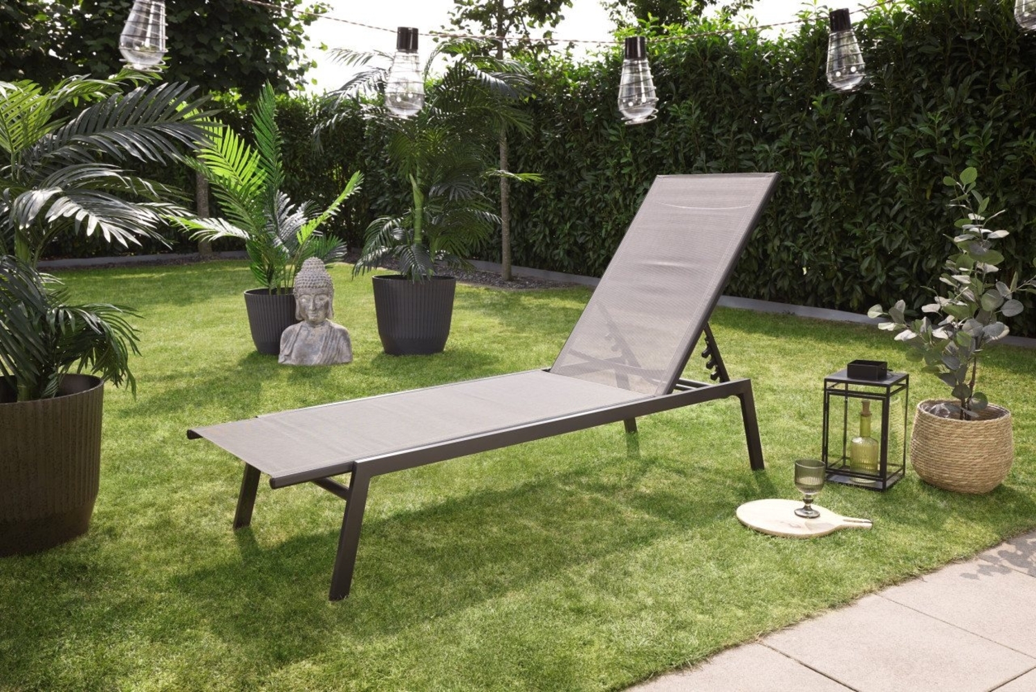 Primaster Gartenliege Lenno 200 cm Stahl Bild 1