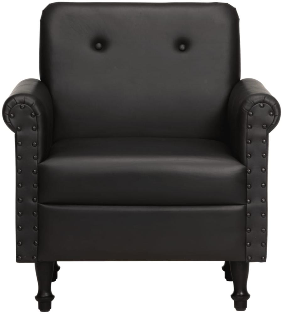 vidaXL Sessel Schwarz Echtleder [320779] Bild 1
