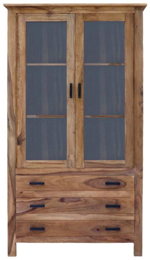 Vitrine Rami 100x180x45 aus indischem Sheesham-Massivholz Bild 1