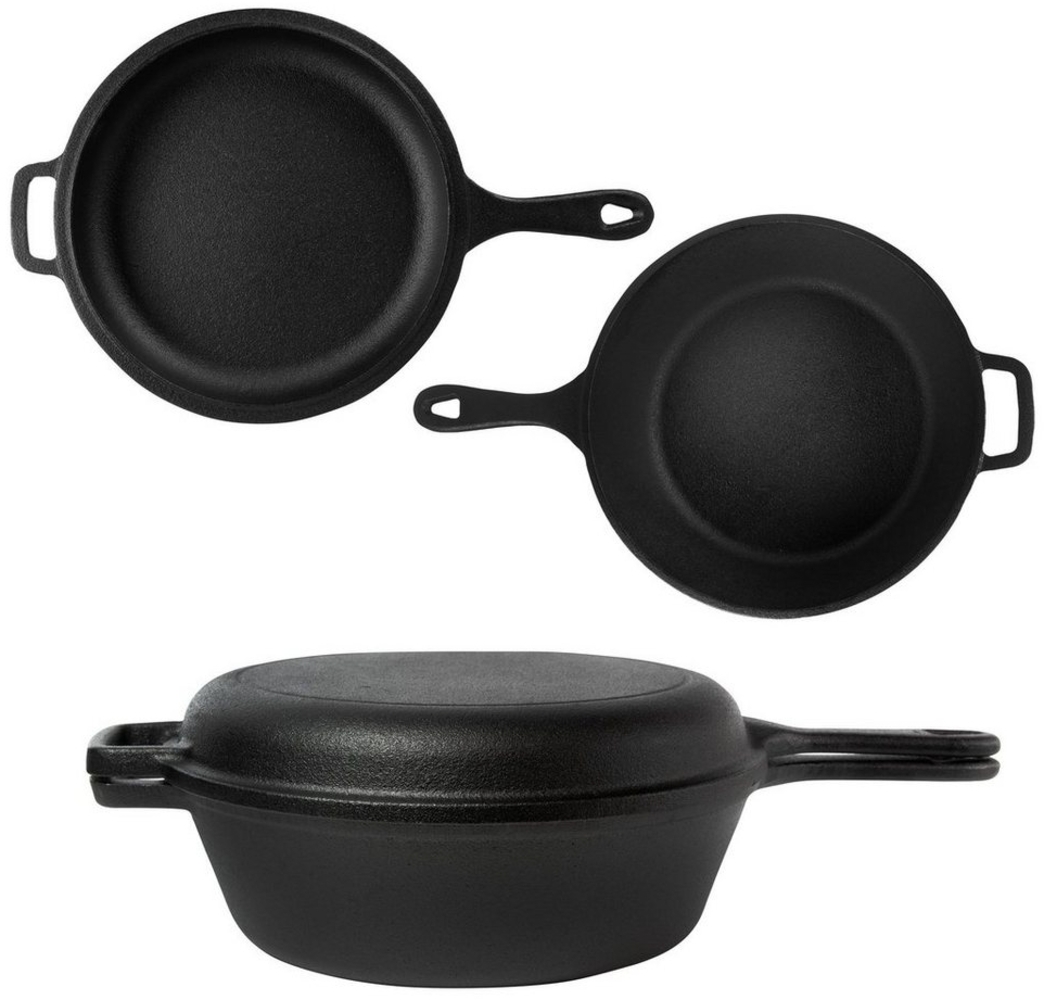 osoltus Kombi Topf 2 in 1 aus Gusseisen 26cm Bräter & Bratpfanne als Deckel Bild 1