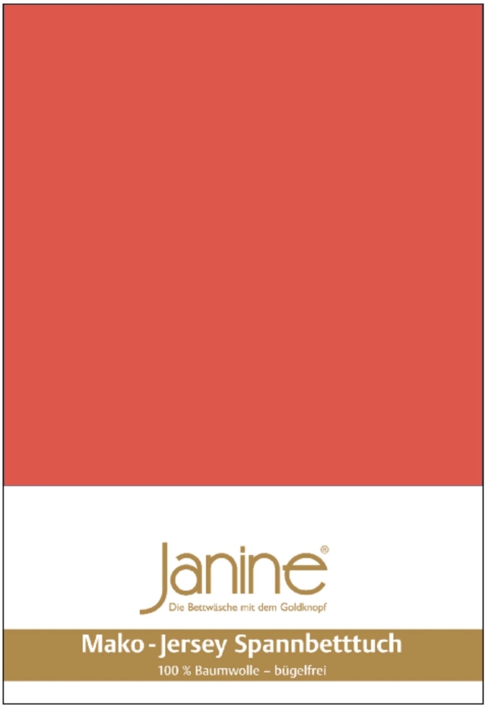 Janine Mako Jersey Spannbetttuch Bettlaken 180 - 200 x 200 cm OVP 5007 14 coralle Bild 1