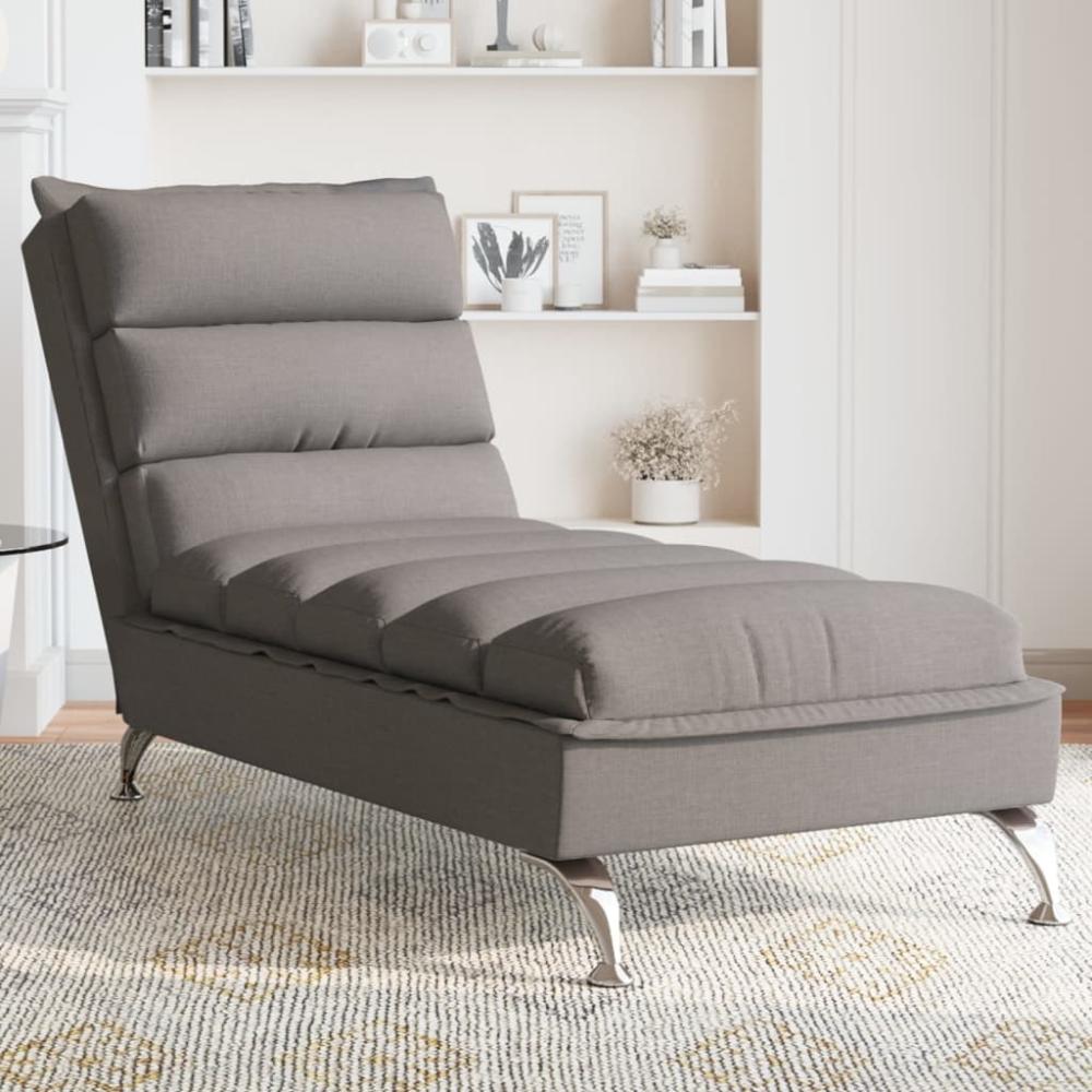 vidaXL Chaiselongue mit Kissen Taupe Stoff 379472 Bild 1