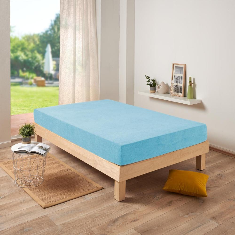 Traumschlaf Frottee Stretch Spannbettlaken, Hellblau, 180 x 200 - 200 x 200 cm Bild 1