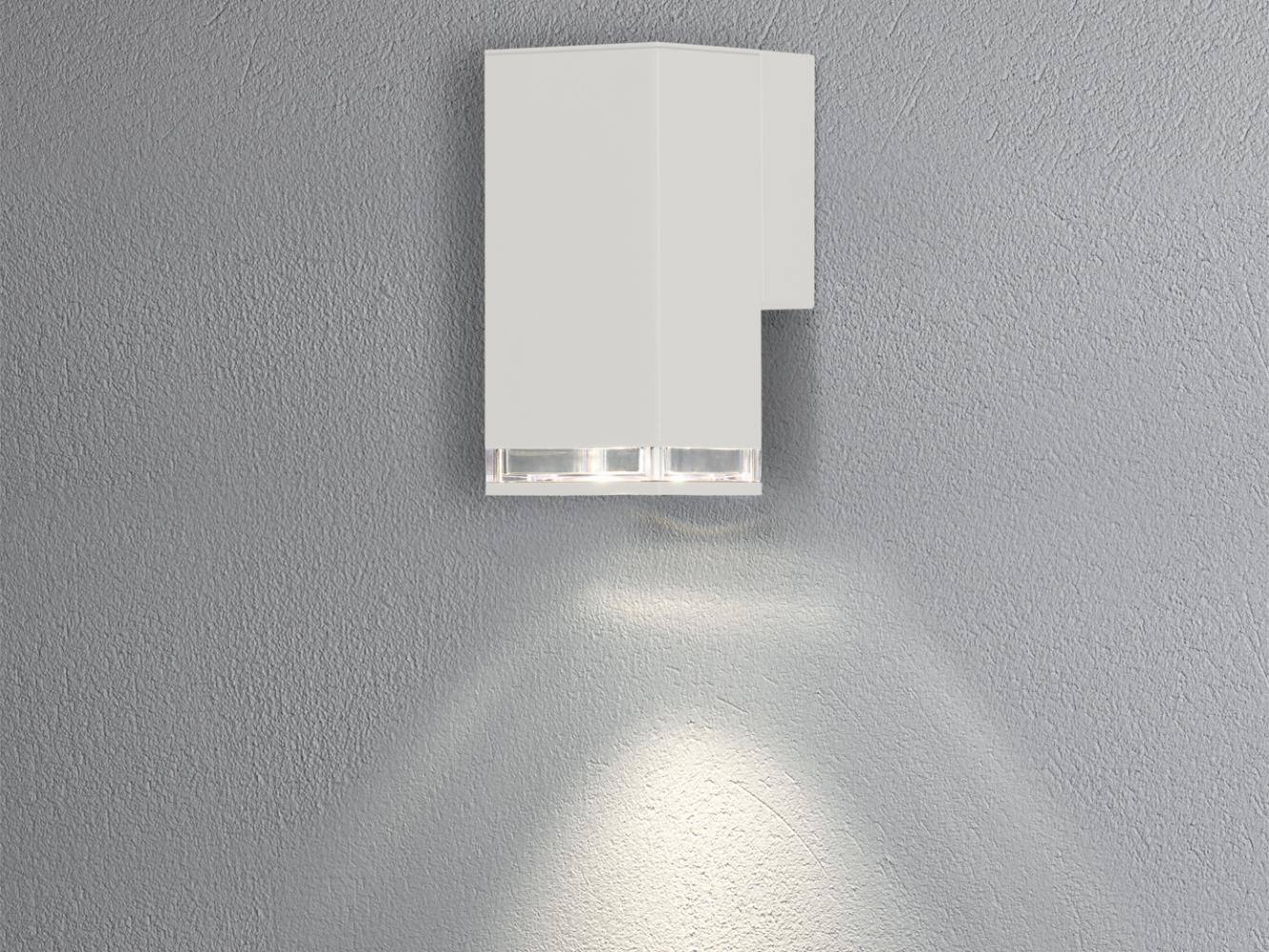 LED Außenwandleuchte ALU Down Light Weiß Effektstreifen IP44, Höhe 16,5cm Bild 1