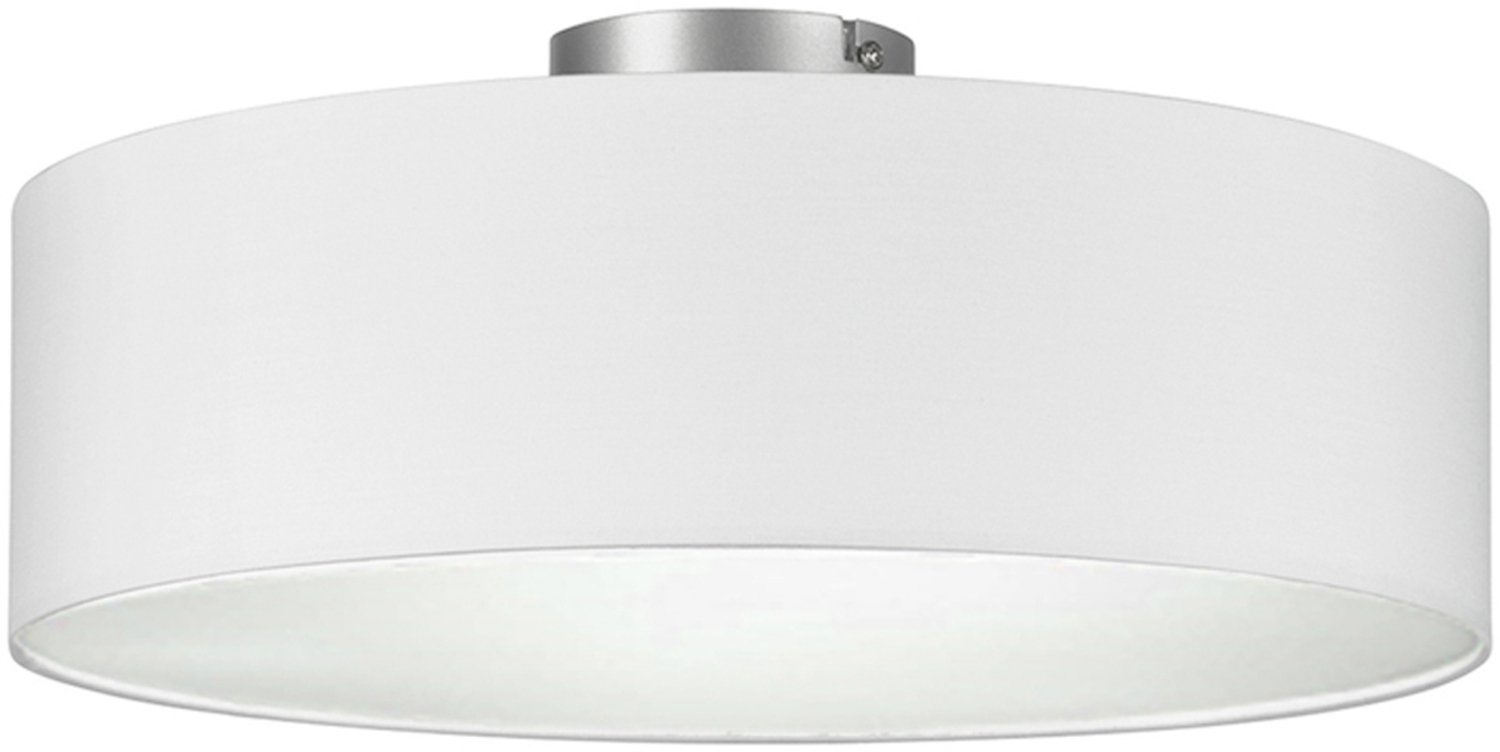 Runde zeitlose Deckenleuchte CALMA mit Stoffschirm in Weiß Ø 40cm Bild 1