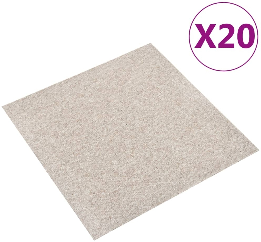 vidaXL Teppichfliesen 20 Stk. 5 m² 50x50 cm Hellbeige 147319 Bild 1