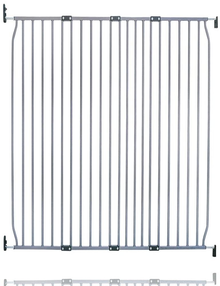 Safetots Extra hohes Eco Schraubbefestigung Babygitter, Grau, 130cm - 140cm, Extra hohes Gitter mit Einer Höhe von 100cm, Treppengitter für Babys, Schraubbefestigtes Sicherheitsgitter Bild 1