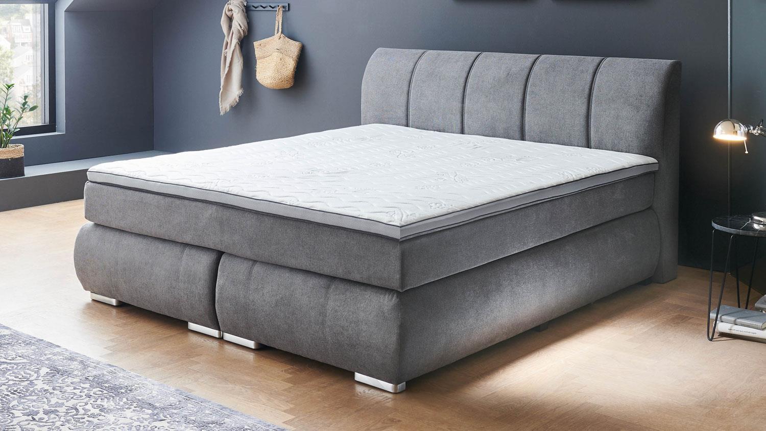 Boxspringbett MALIN 180x200 Doppeltbett anthrazit inkl. Topper Bild 1