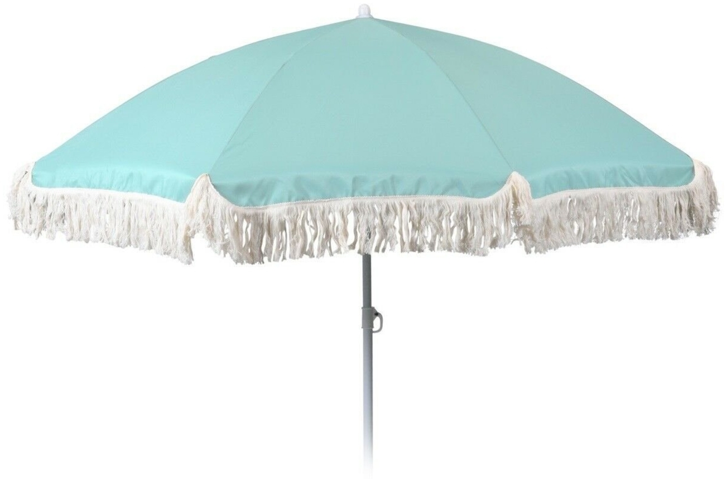 Meinposten Sonnenschirm Ø 155 cm Strandschirm mit Fransen UV-Schutz 30+ Balkonschirm Schirm, LxB: 109,00x155,00 cm, abknickbar Bild 1