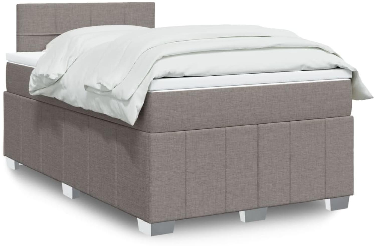 vidaXL Boxspringbett mit Matratze Taupe 120x200 cm Stoff 3289339 Bild 1