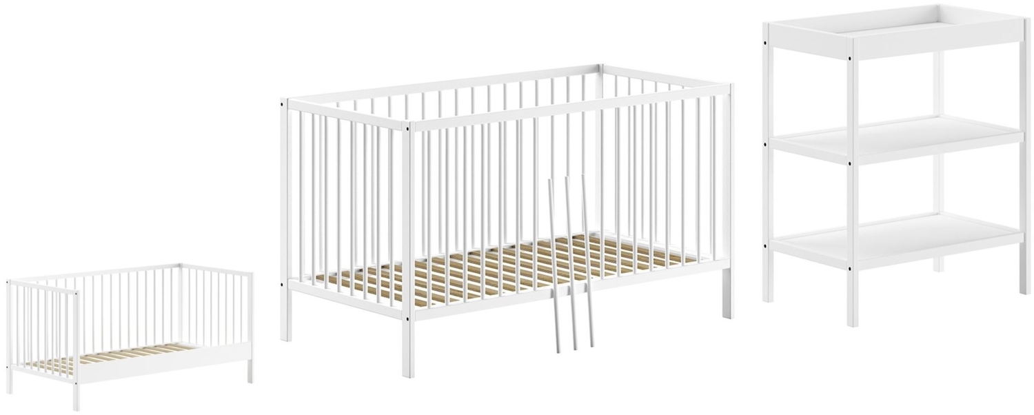 Babyzimmer Set Kara-lynn 5 Babyzimmer komplett Massivholz Buche Weiß Bild 1