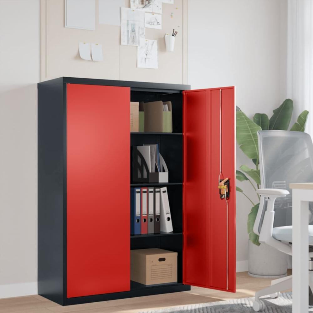 vidaXL Aktenschrank Anthrazit und Rot 90x40x140 cm Stahl 339749 Bild 1