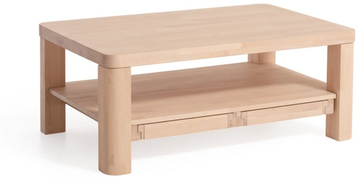 Couchtisch Tisch mit Schublade JIMI Eiche Massivholz 120x80 cm Bild 1