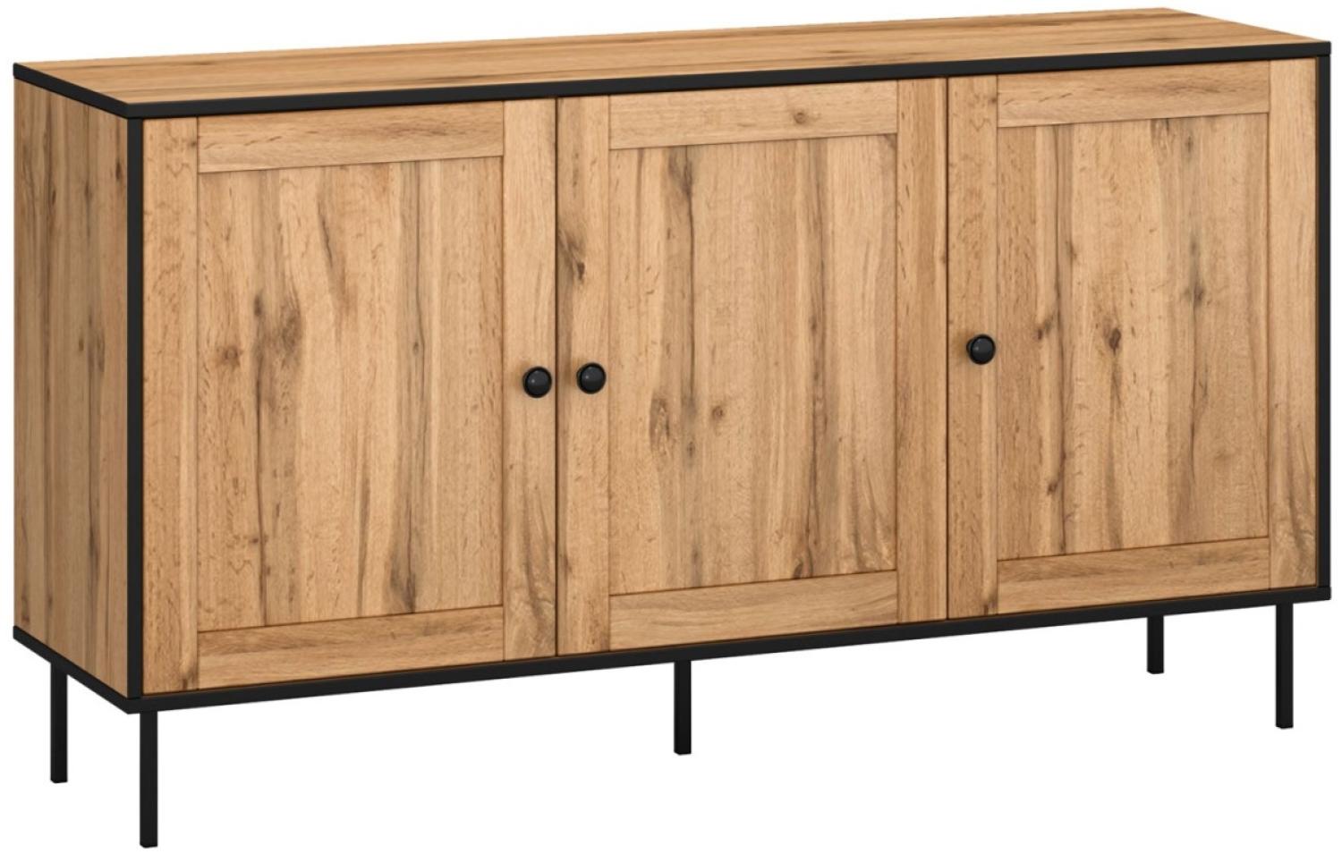 Kommode Kendo Sideboard 144x40x79cm Wotan Eiche 3-türig Bild 1