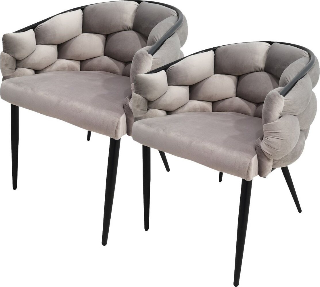Stuhl Grace 125 2er-Set Taupe / Schwarz Bild 1