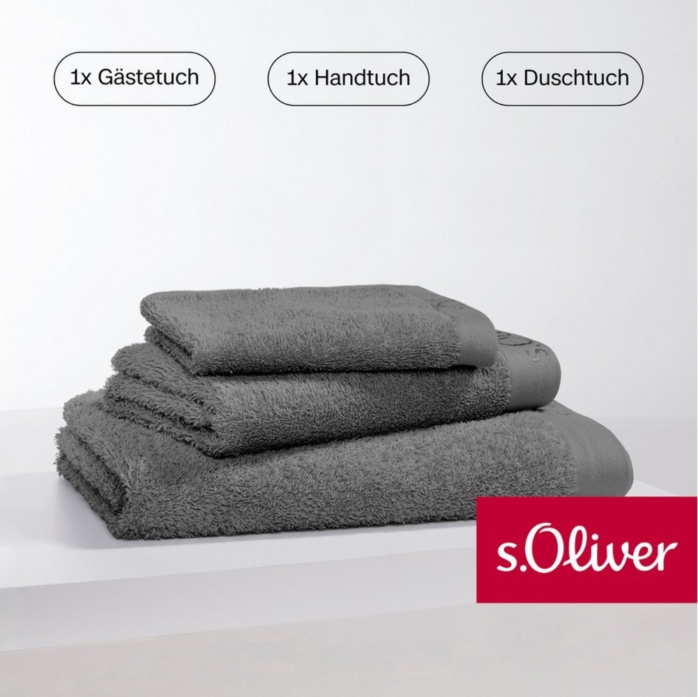 s.Oliver Handtuch Set s. Oliver, besonders weich und saugfähig, Walkfrottier (Set, 3-St), 1 Gästetuch 30x50 cm, 1 Handtuch 50x100 cm, 1 Duschtuch 70x140 cm Bild 1