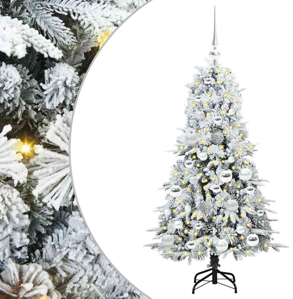 vidaXL Künstlicher klappbarer Weihnachtsbaum Weiß 120 cm PE und PVC 3397463 Bild 1