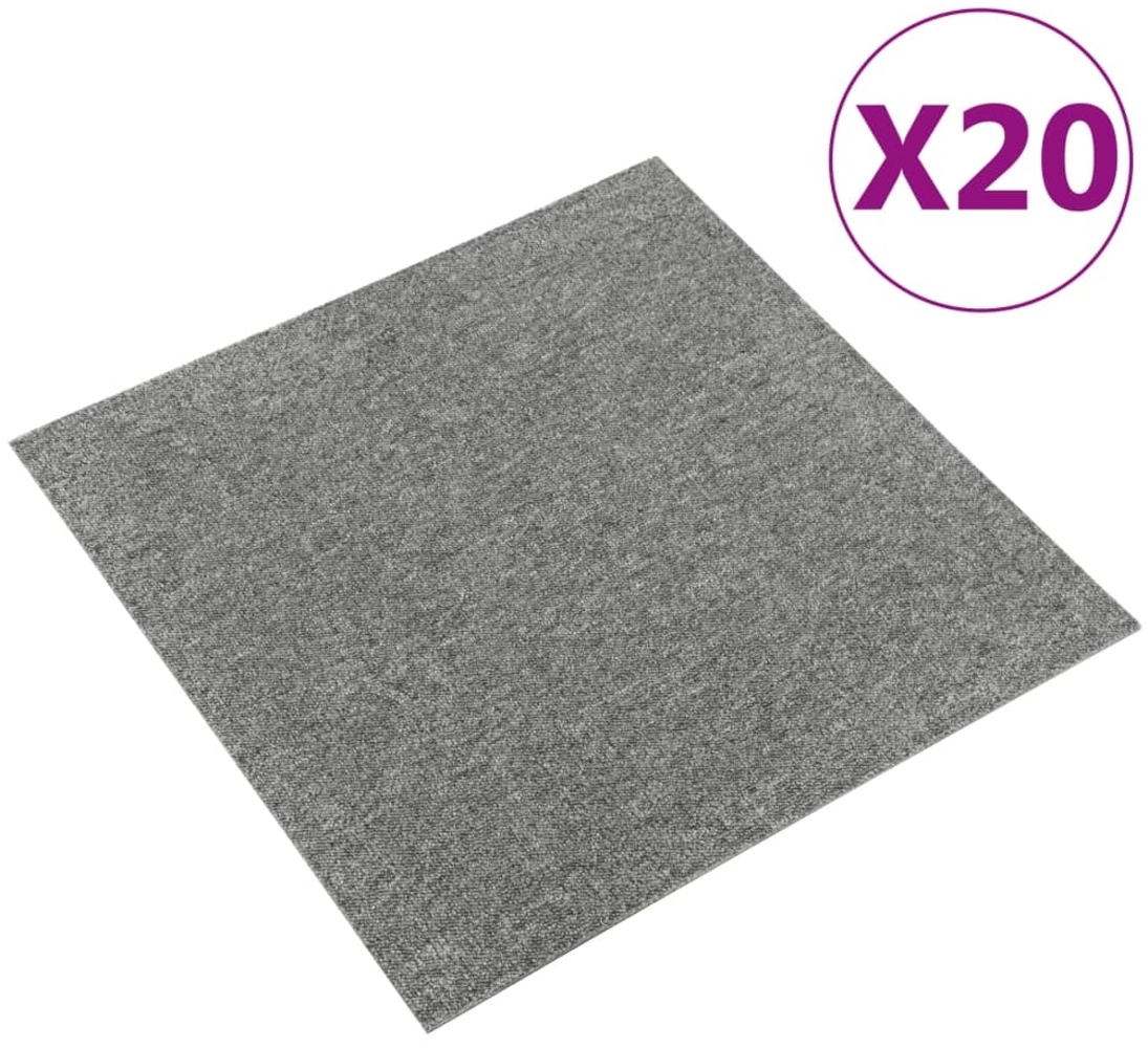 vidaXL Teppichfliesen 20 Stk. 5 m² 50x50 cm Grau 147311 Bild 1