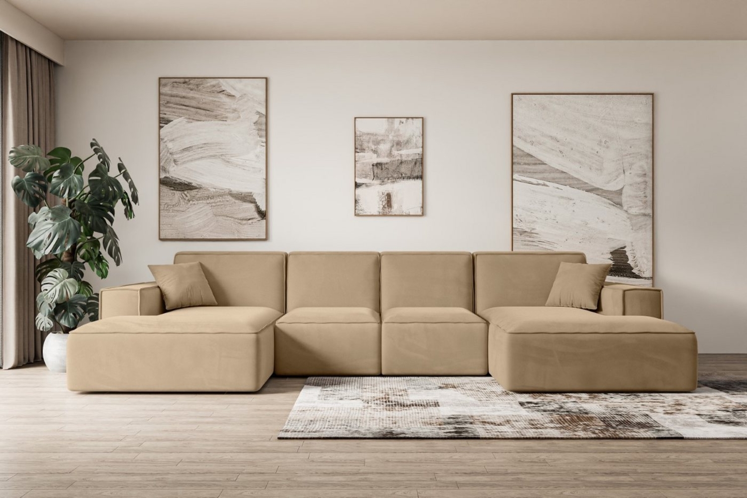 ALTDECOR Wohnlandschaft SIERRA-U, Sofa Praktische Bequeme Funktionsecke Couch U-Form Eckcouch, Corner Sofa U-Form Vielseitige Sofa Wohnlandschaft Wohnzimmer Bild 1