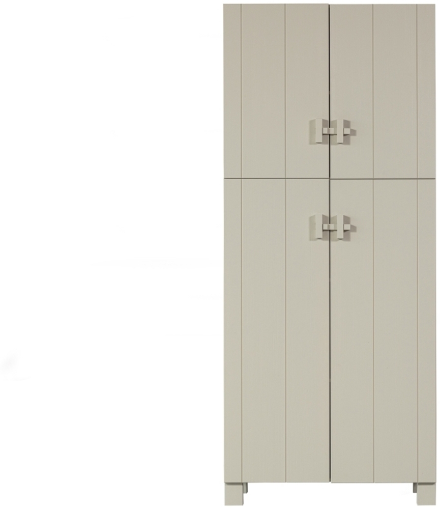 Basiclabel Kleiderschrank Mees aus Kiefernholz, Hellgrau, 90 x 55 x 210 cm Bild 1