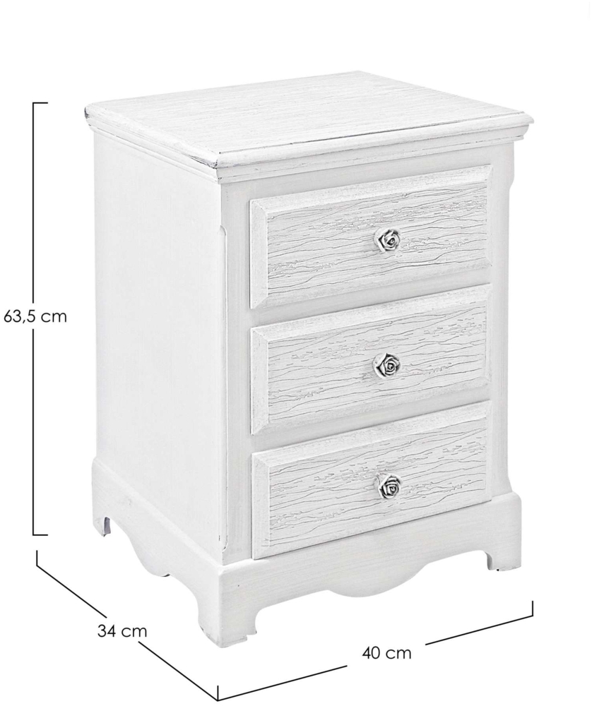 Kommode Blanc aus MDF Cubic, 3 Schubladen Bild 1