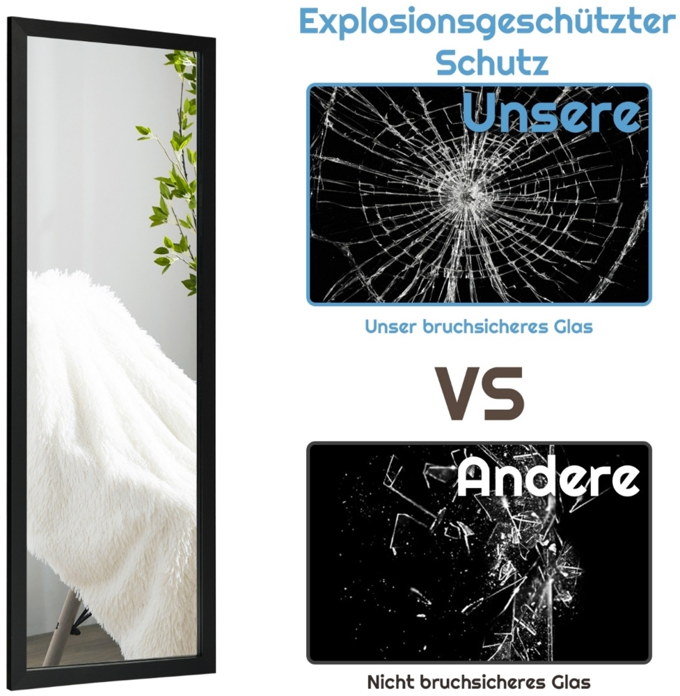 120 x 37 cm Wandspiegel Türspiegel mit Höhenverstellbaren Hängehaken Spiegel für Schlafzimmer Bild 1