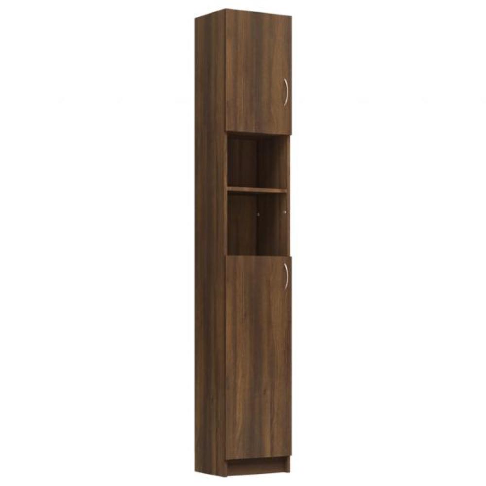 Badezimmerschrank Braun Eiche 32x25,5x190 cm Holzwerkstoff Bild 1