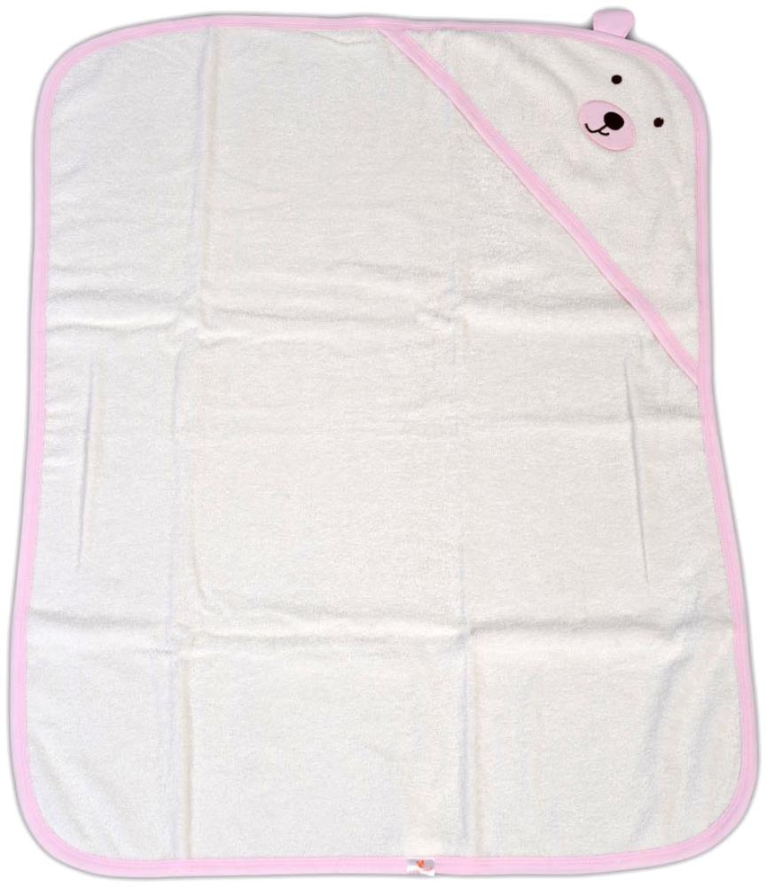 Cangaroo Baby Badetuch Baloo Kapuze 90 x 70 cm 100% Baumwolle Handtuch ab Geburt rosa Bild 1