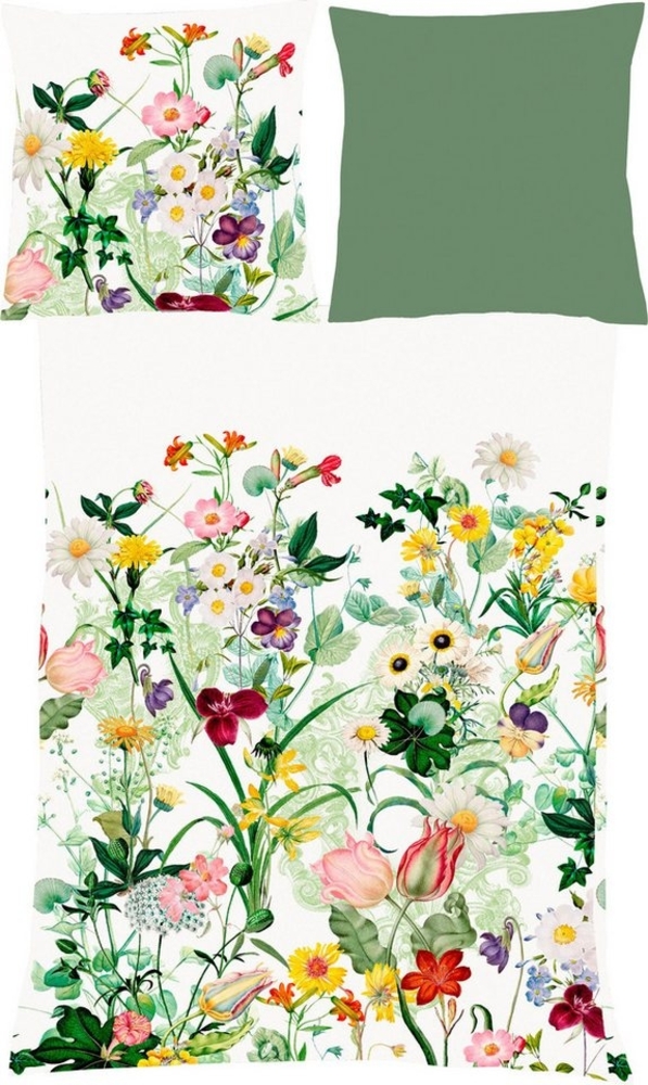 fleuresse Bettwäsche Wendebettwäsche, Bettwäsche Satin, TENCEL™ Lyocell Blumen Bild 1