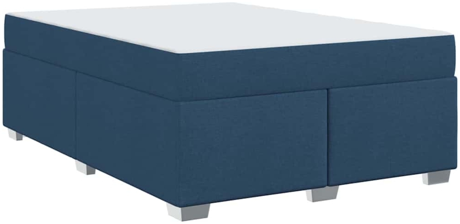vidaXL Bettrahmen mit Matratze Blau 160 x 200 cm Stoff 3399200 Bild 1
