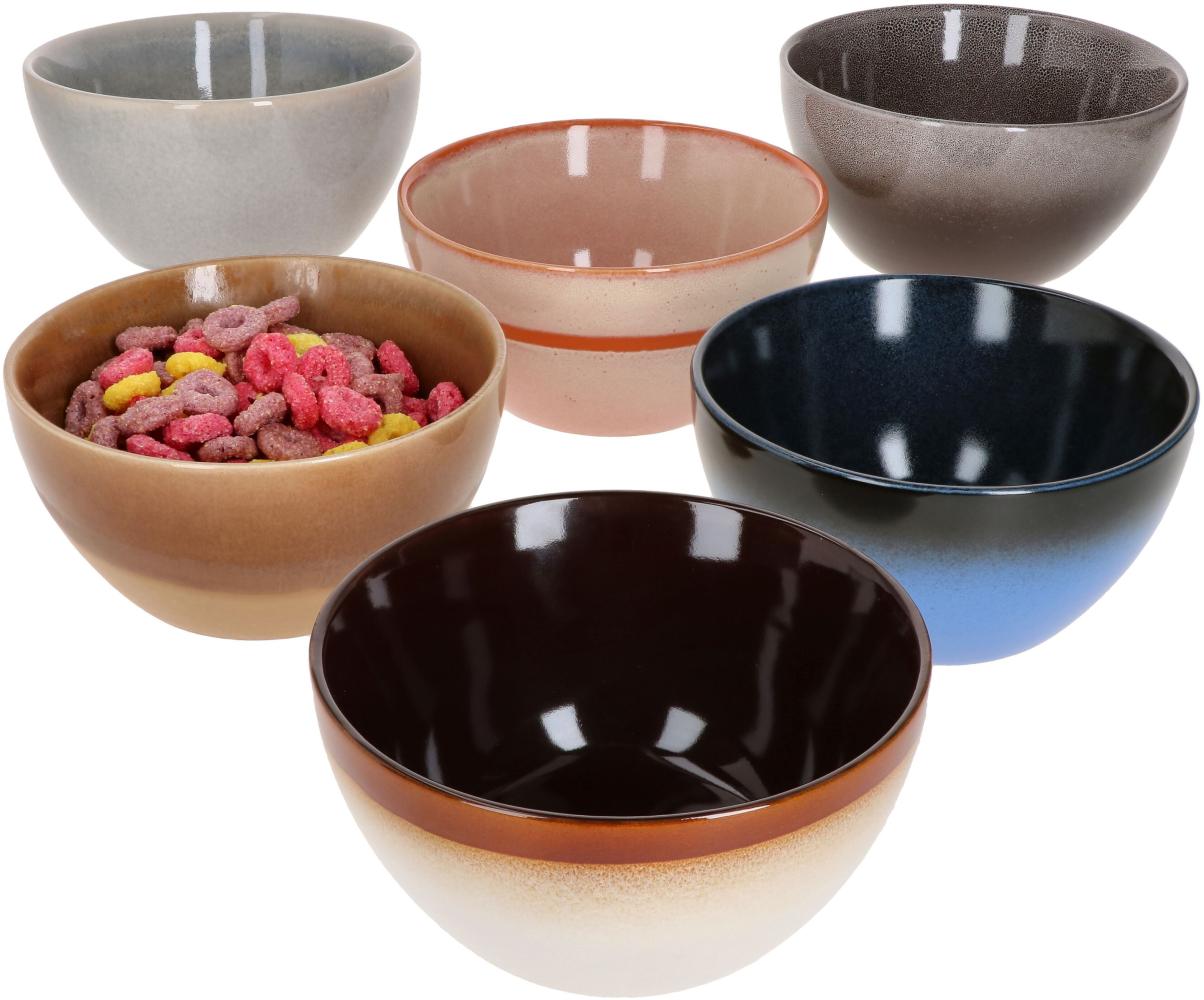 Earth 6er Set Bowl-Schale 450ml Müsli-Schüssel Dessert-Schälchen Salat Erdtöne Bild 1