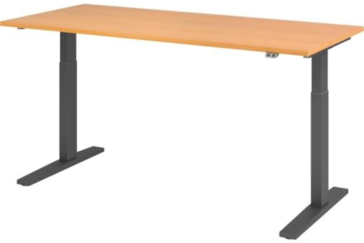 Sitz-Steh-Schreibtisch elektrisch 180x80 cm Buche/Graphit Bild 1
